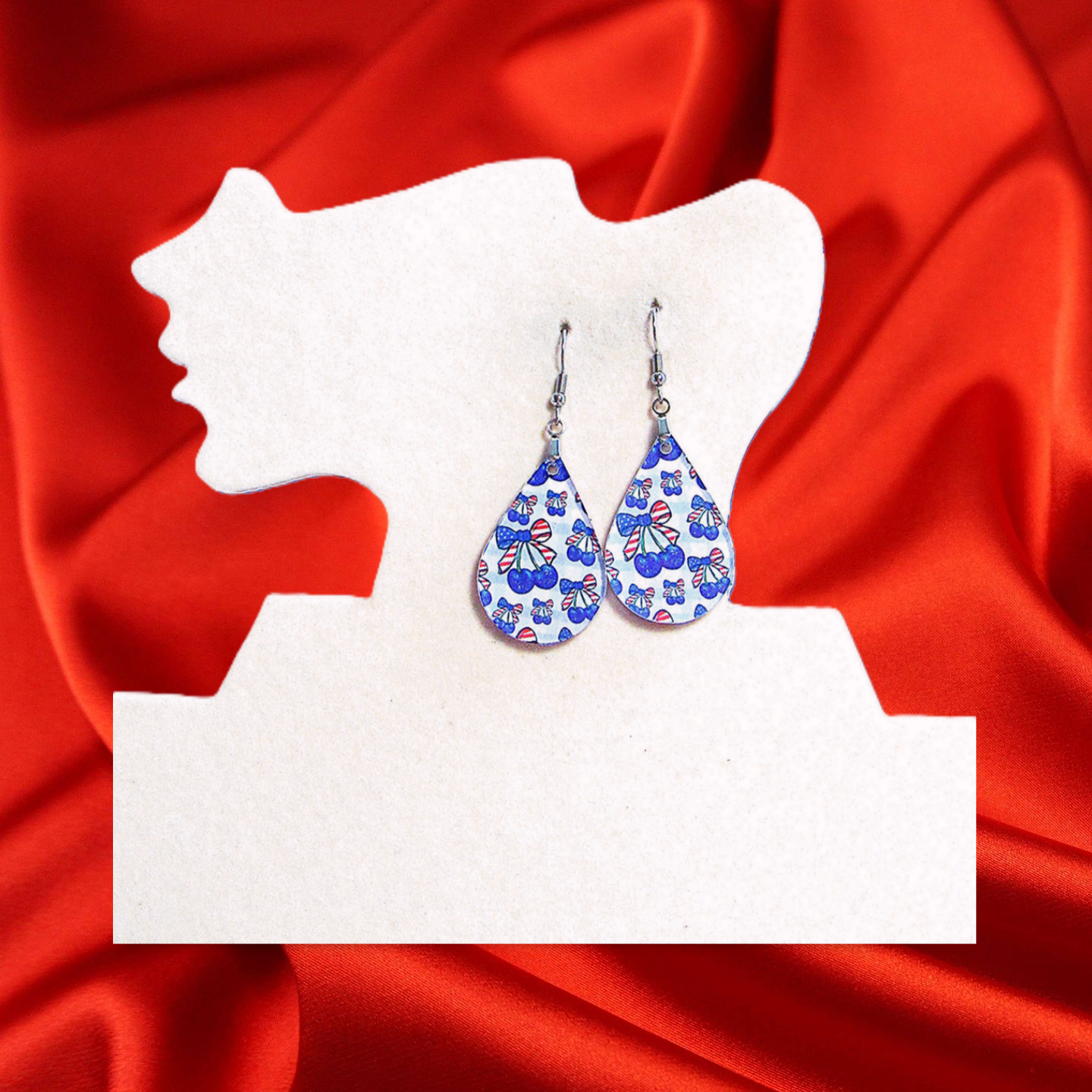 Acrylic Teardrop Shaped Sublimated Earrings 1..5 inch
