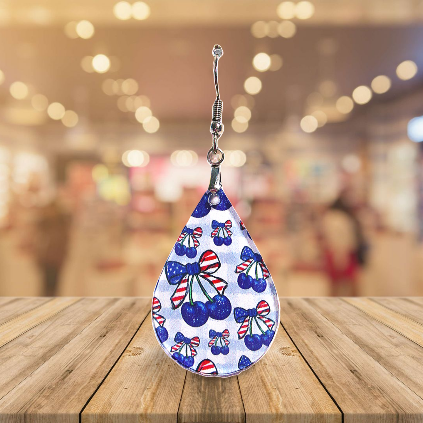 Acrylic Teardrop Shaped Sublimated Earrings 1..5 inch
