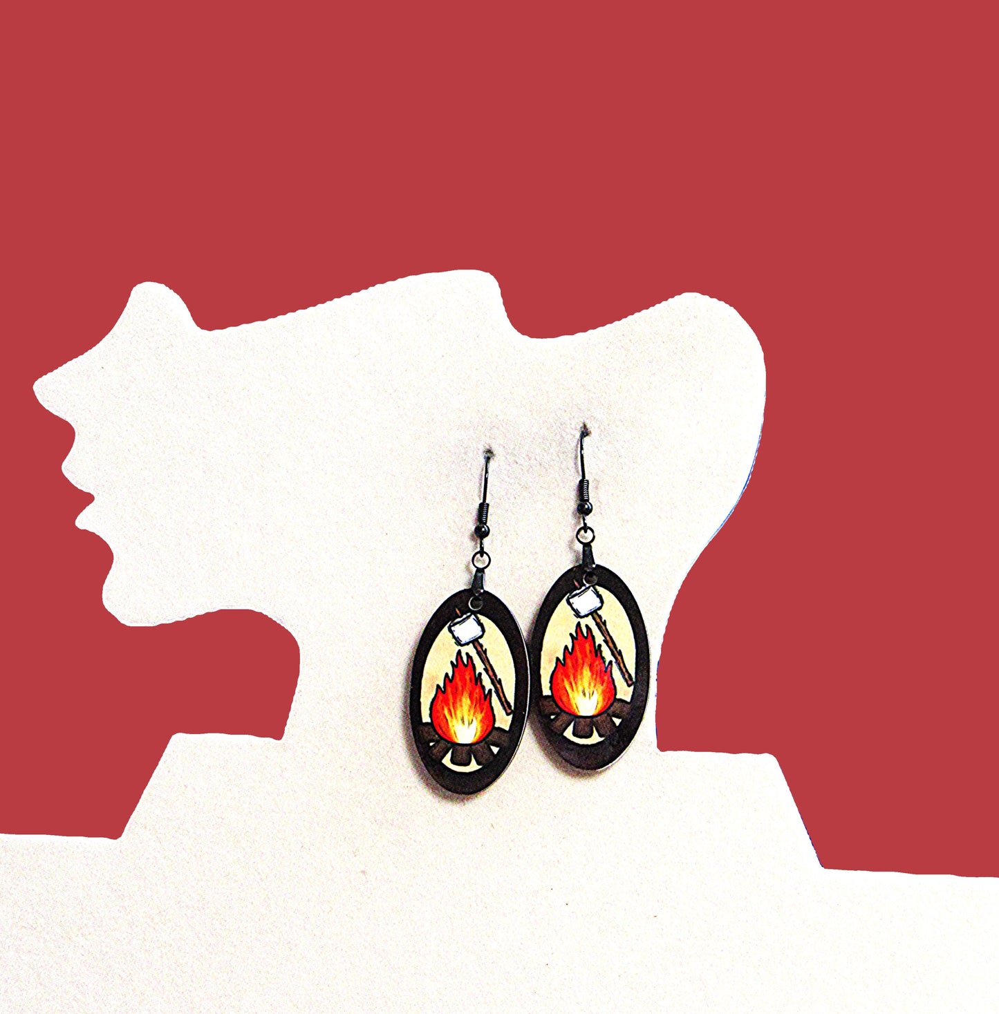Oval Shaped Sublimated Earrings