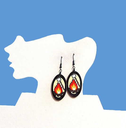 Oval Shaped Sublimated Earrings