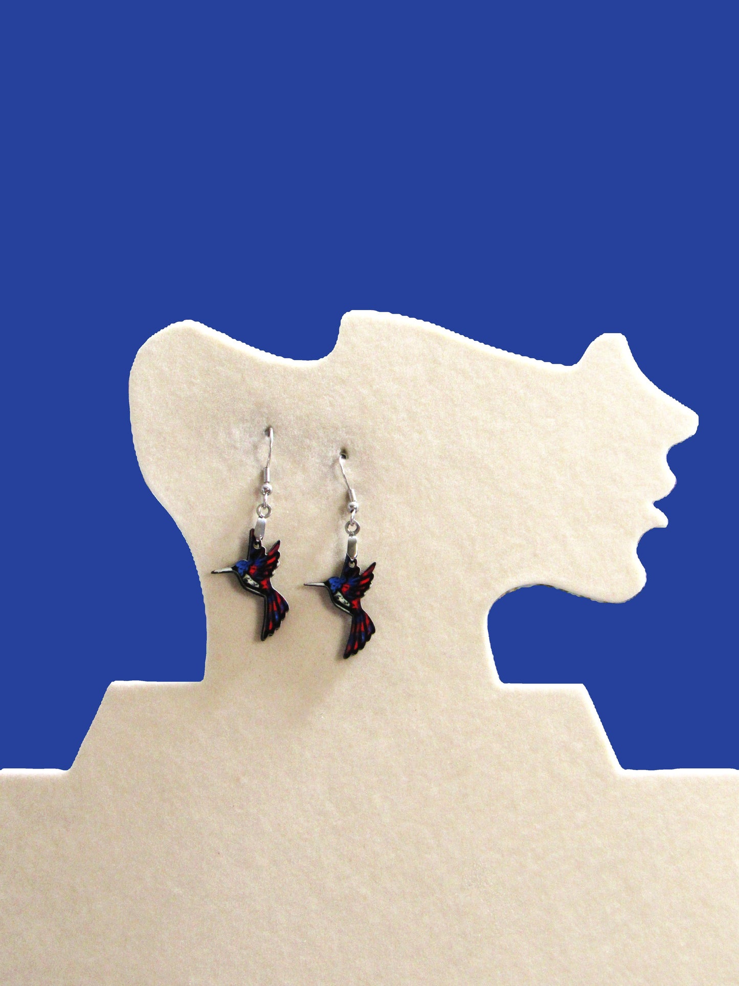 Hummingbird Shaped Sublimated Earrings