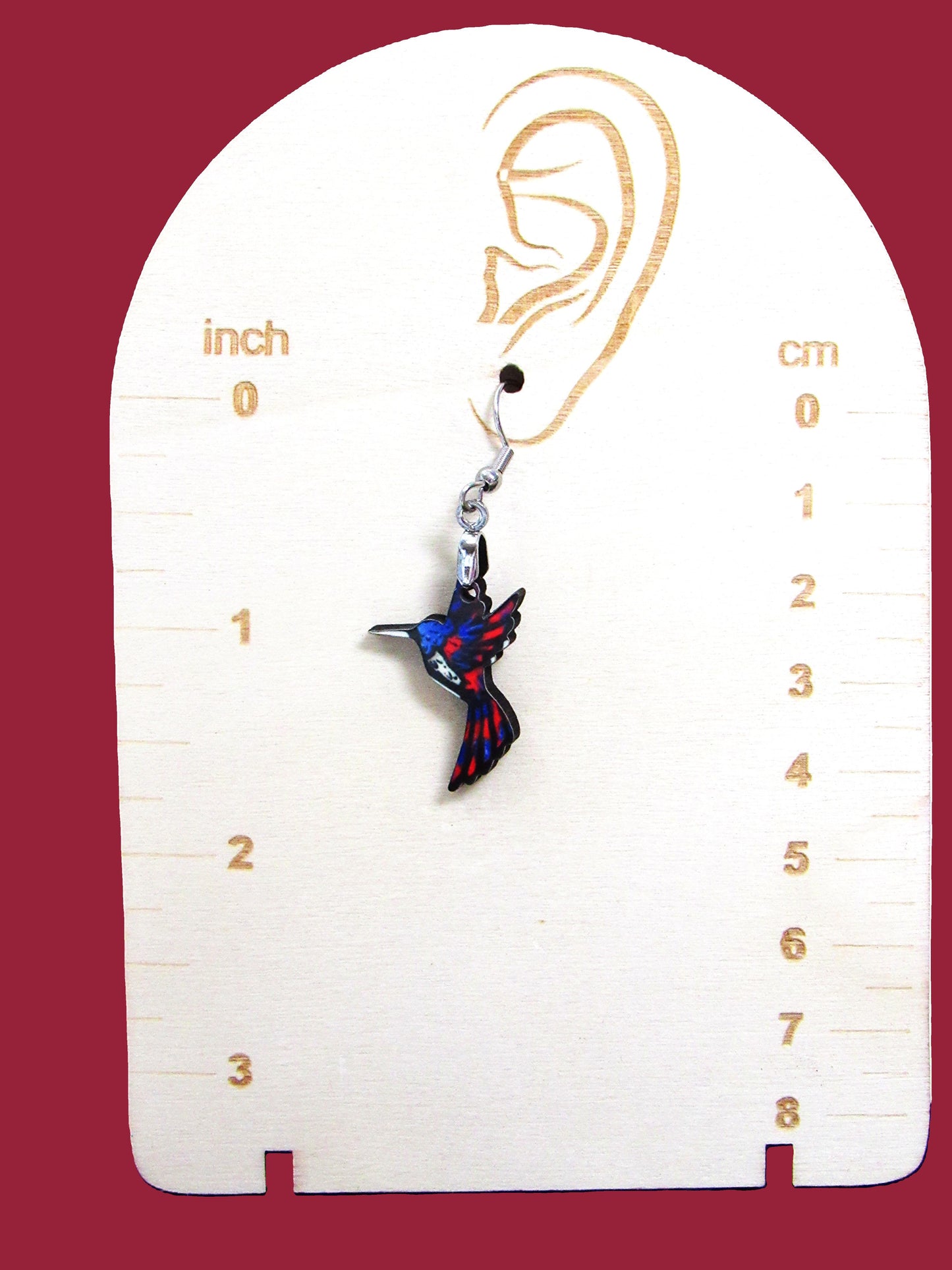 Hummingbird Shaped Sublimated Earrings