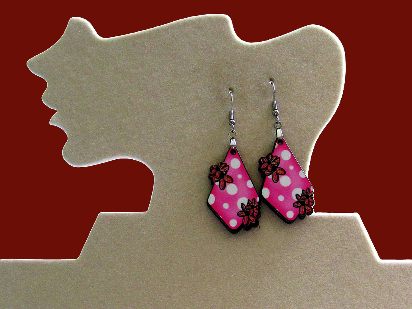 Fancy Flower Shaped Sublimated Earrings