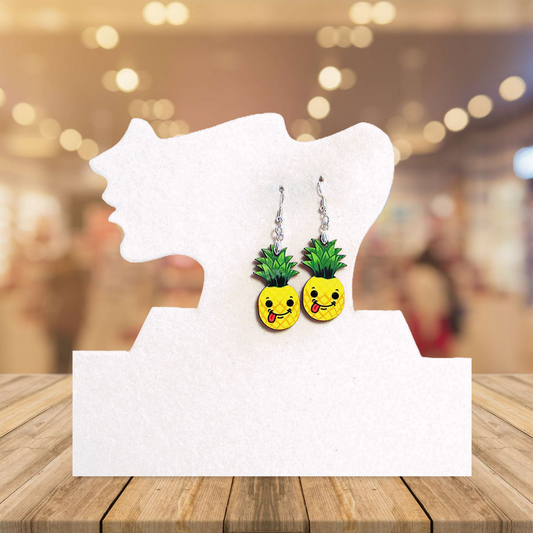 Pineapple Shaped Sublimated Earrings 1.5 inch