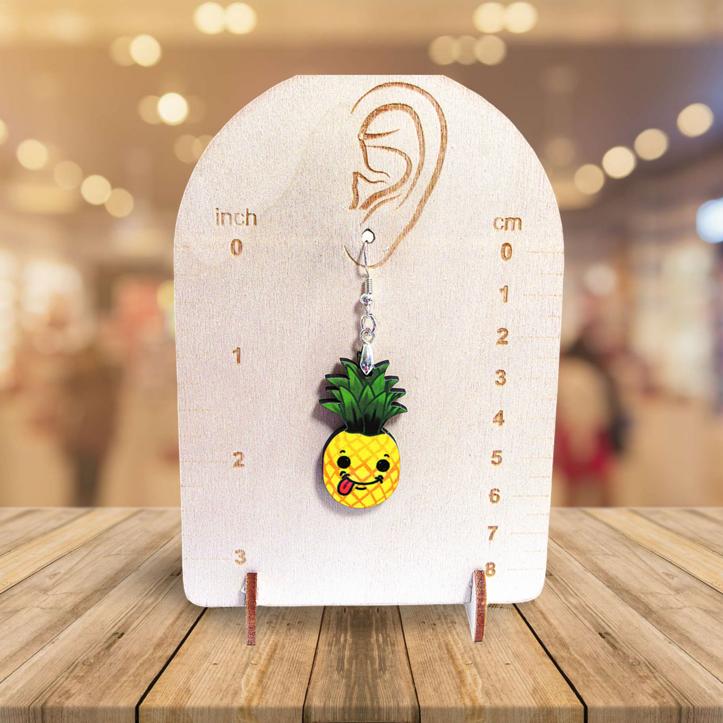 Pineapple Shaped Sublimated Earrings 1.5 inch