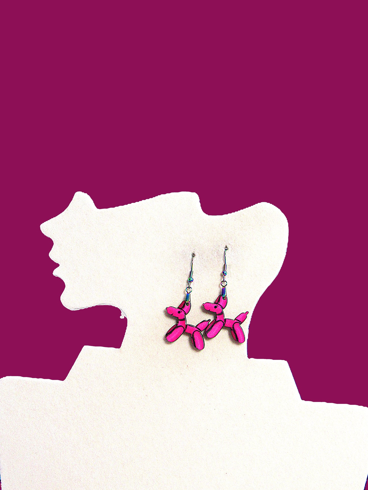 Dog Balloon Shaped Sublimated Earrings 1 inch