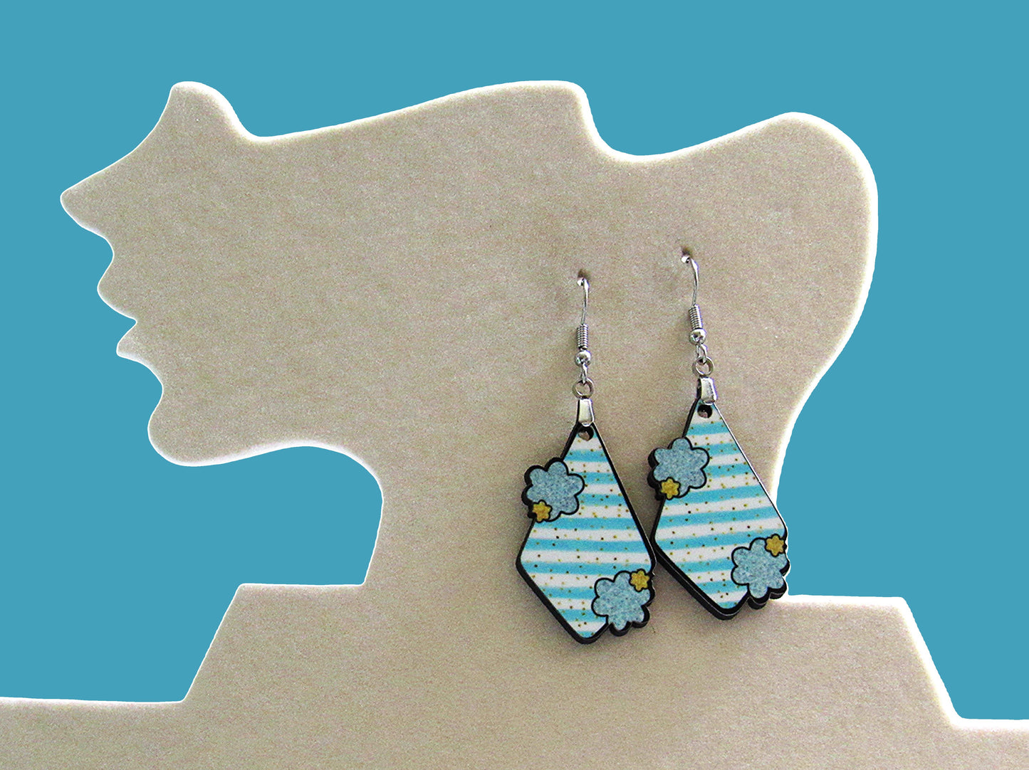 Fancy Flower Shaped Sublimated Earrings