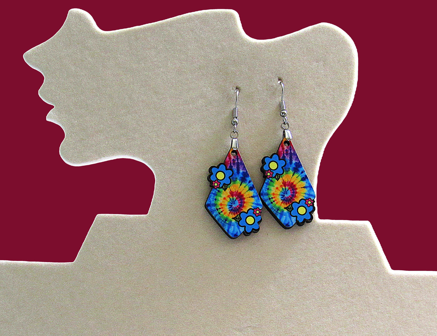 Fancy Flower Shaped Sublimated Earrings