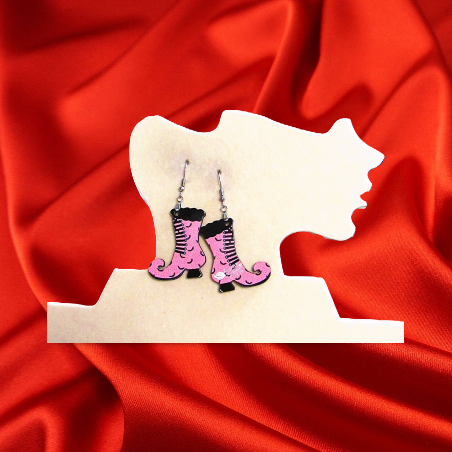 Witch Boot Shaped Sublimated Earrings 1.5 inch