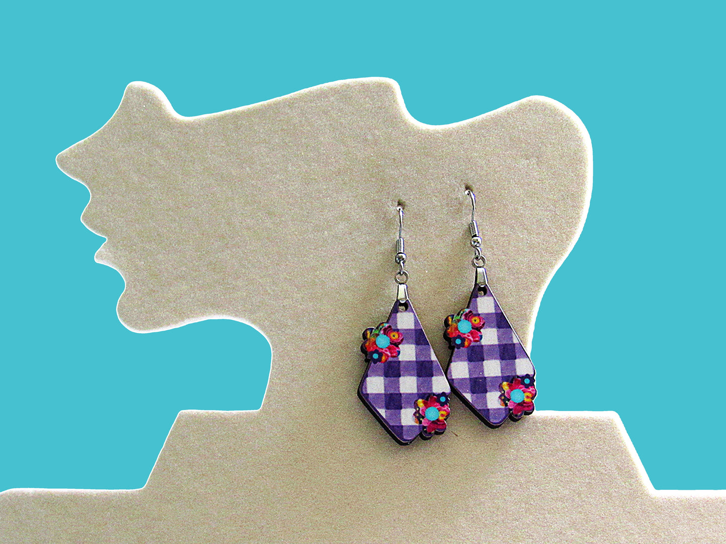 Fancy Flower Shaped Sublimated Earrings