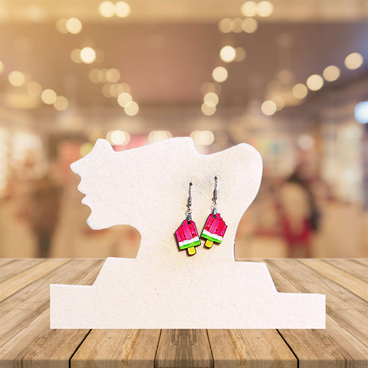 Popsicle  Shaped Sublimated Earrings 1 inch