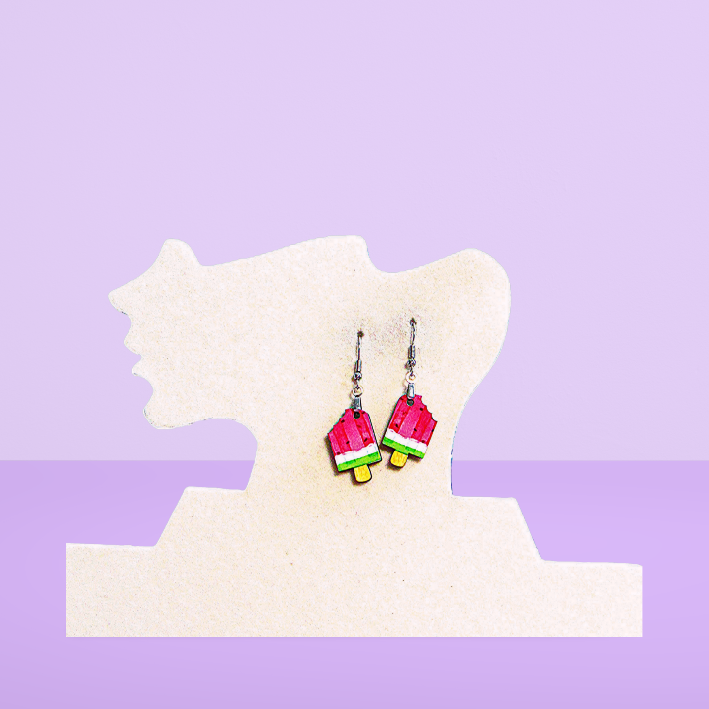 Popsicle  Shaped Sublimated Earrings 1 inch