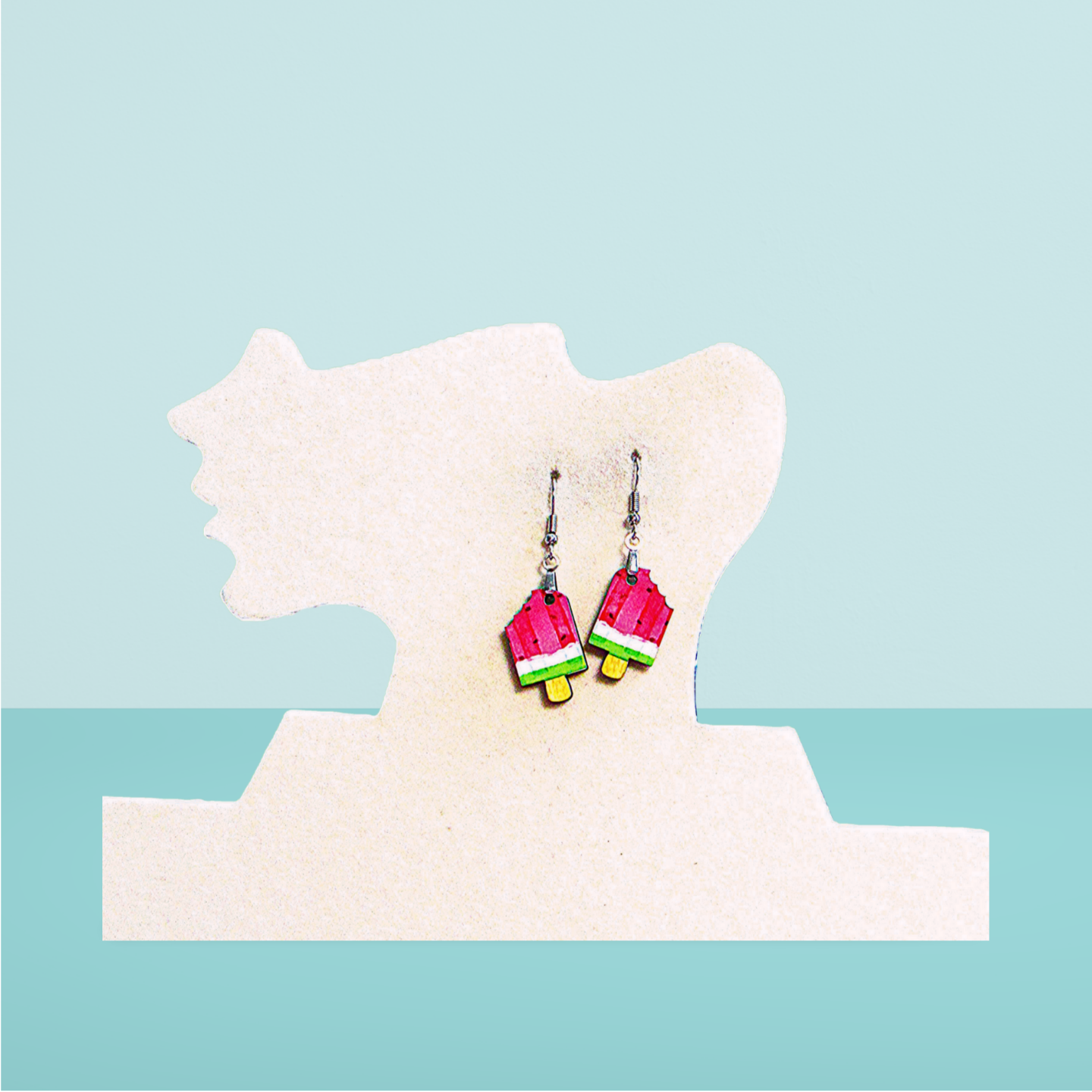Popsicle  Shaped Sublimated Earrings 1 inch
