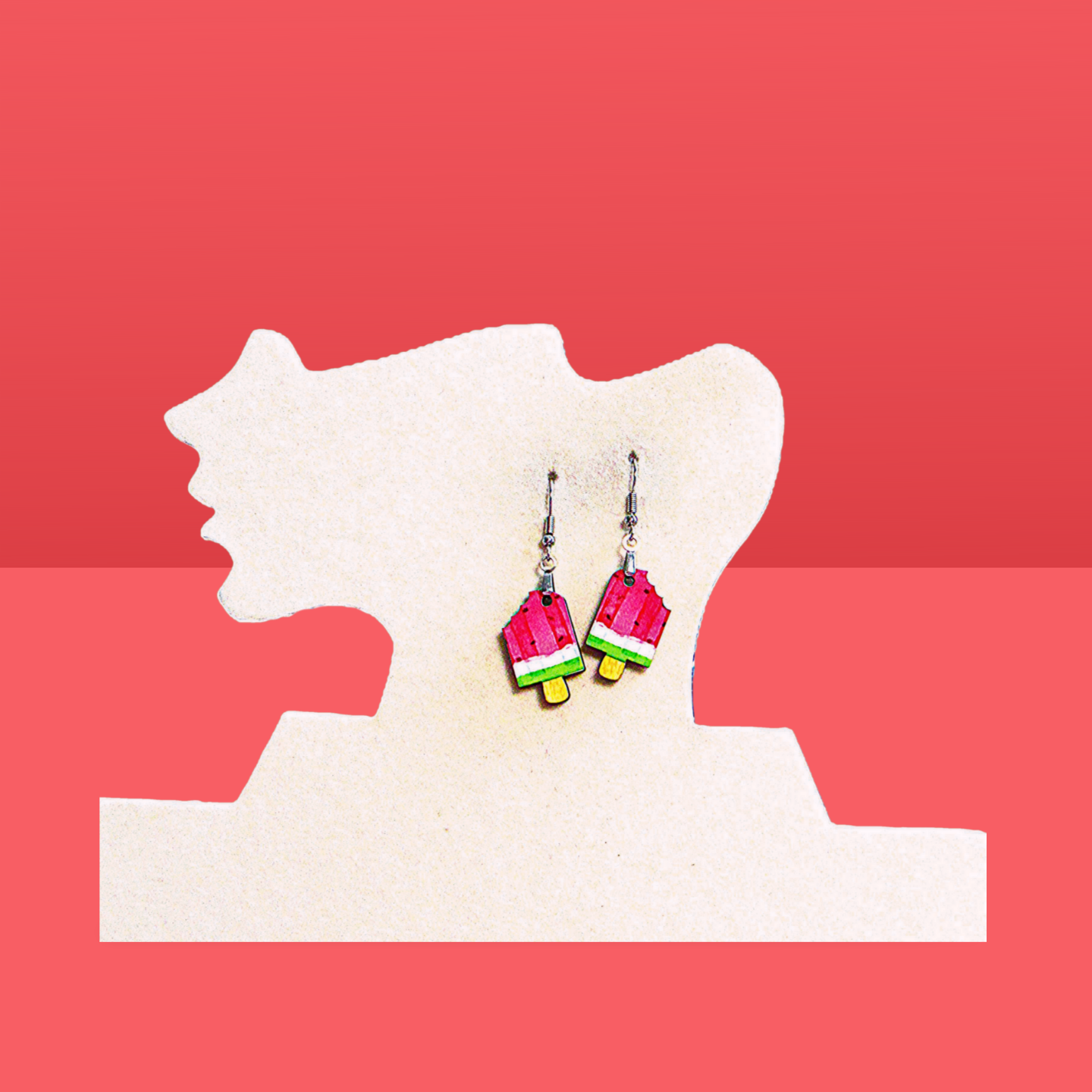 Popsicle  Shaped Sublimated Earrings 1 inch