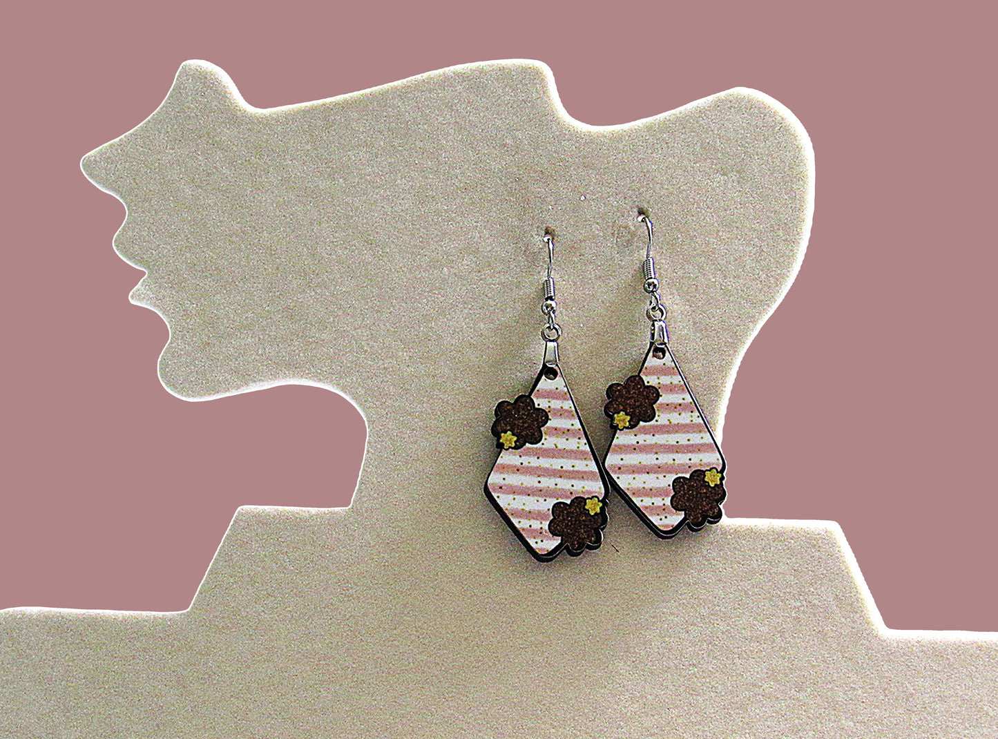 Fancy Flower Shaped Sublimated Earrings