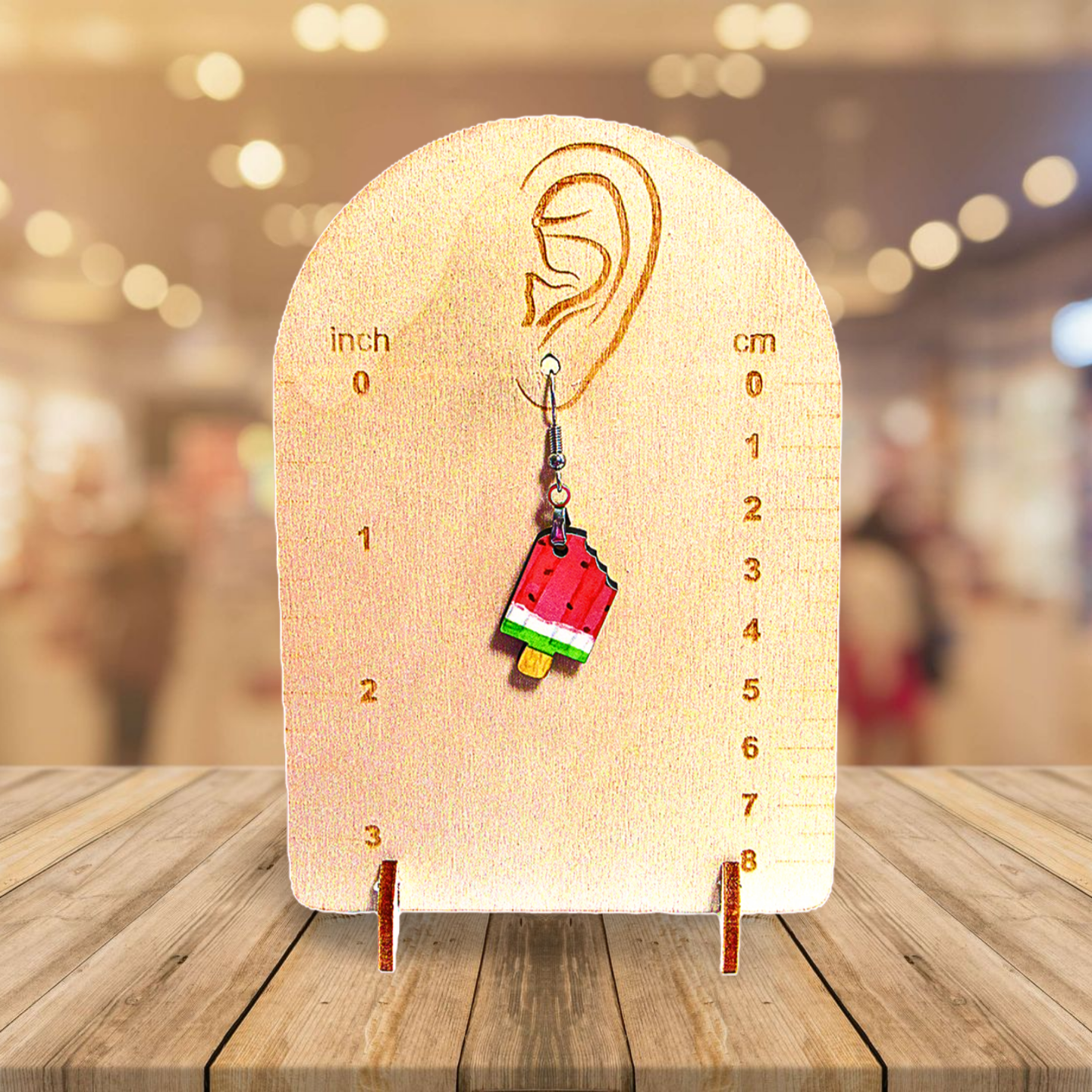 Popsicle  Shaped Sublimated Earrings 1 inch
