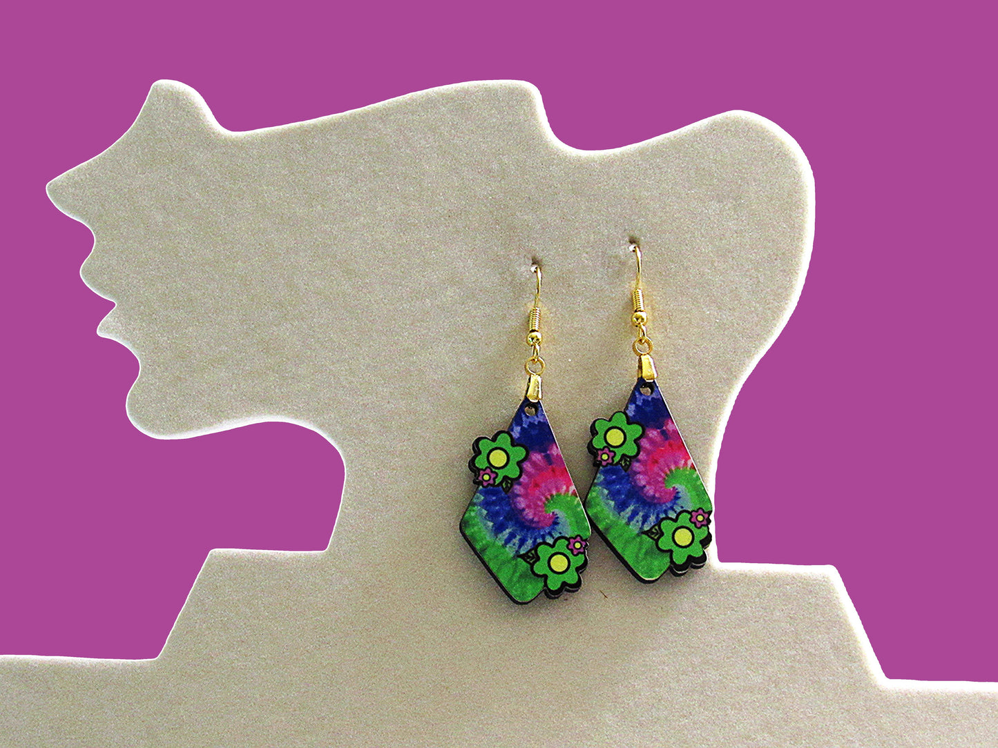 Fancy Flower Shaped Sublimated Earrings