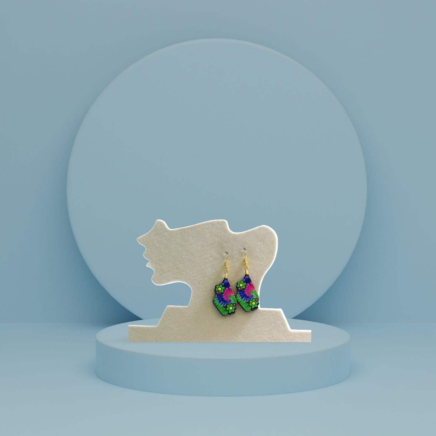 MDF-Fancy Flower Shaped Sublimated Earrings 1.5 inch