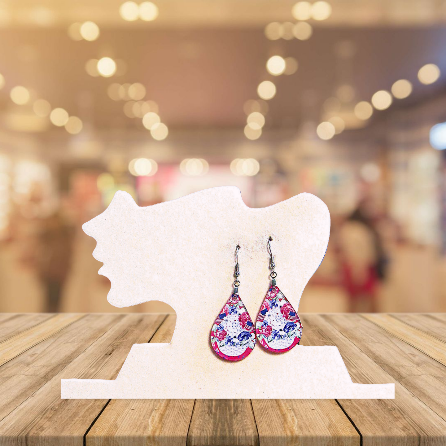 Acrylic Teardrop Shaped Sublimated Earrings 1.5 inch