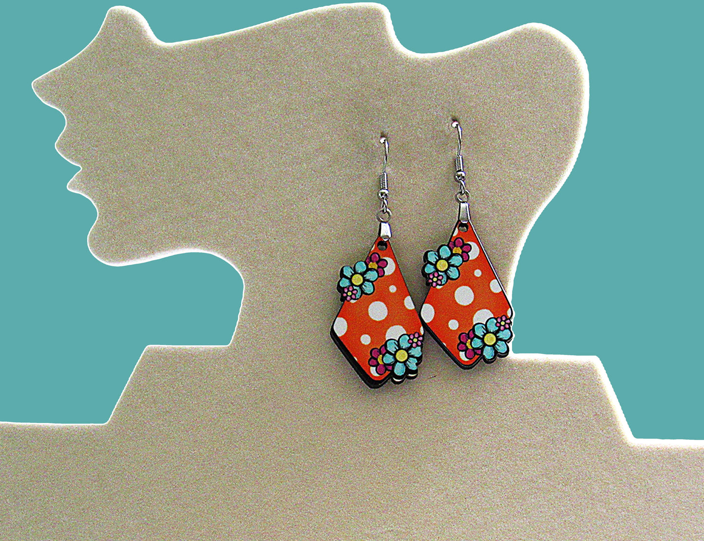 Fancy Flower Shaped Sublimated Earrings
