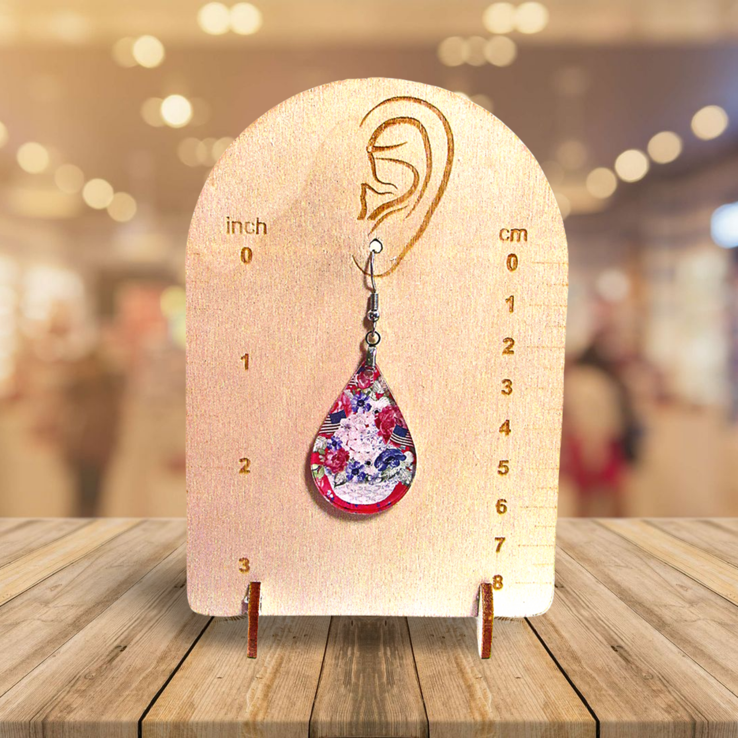 Acrylic Teardrop Shaped Sublimated Earrings 1.5 inch