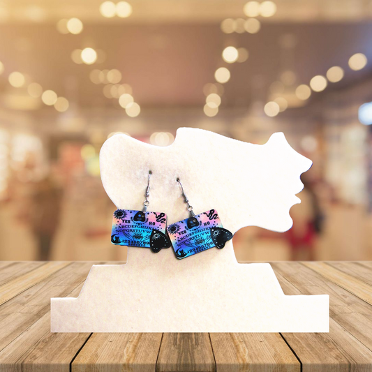 Ouija Board Shaped Sublimated Earrings 1.5 inch