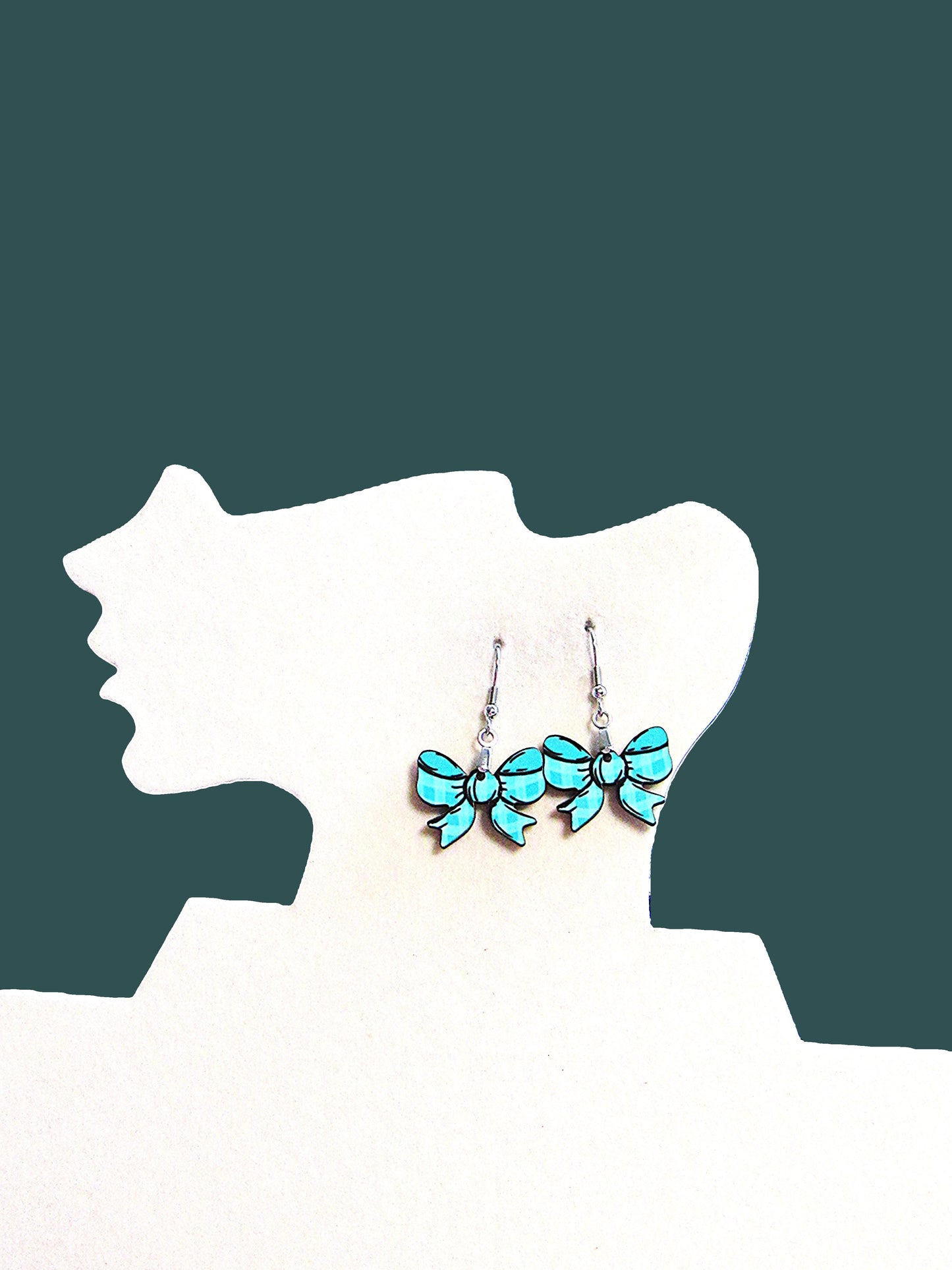 Bow Shaped Sublimated Earrings 1 inch