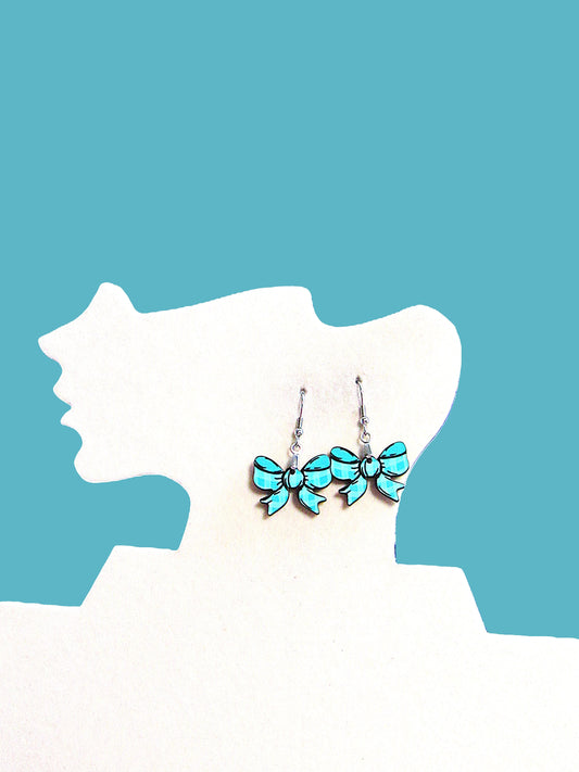 Bow Shaped Sublimated Earrings 1 inch