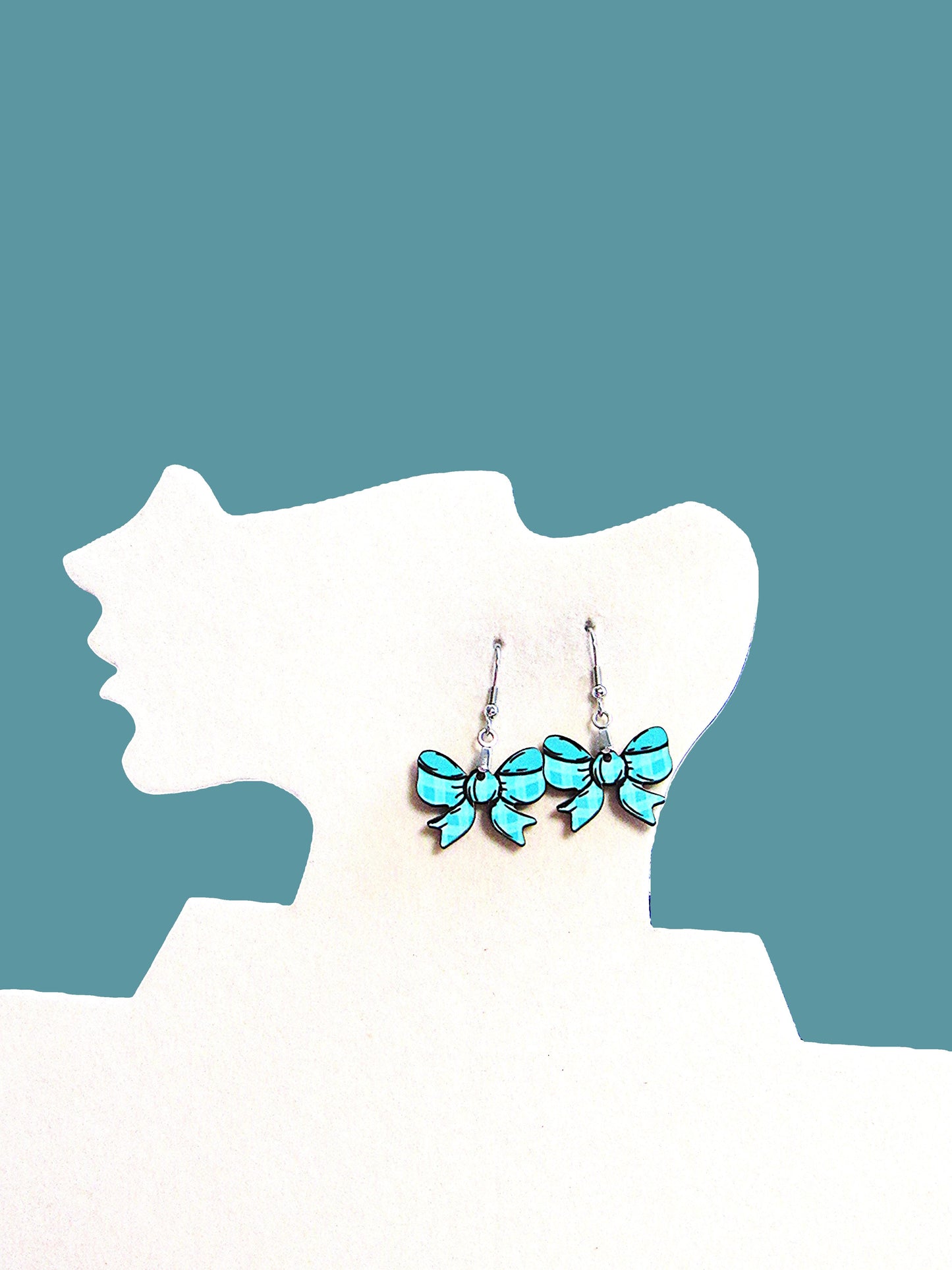 Bow Shaped Sublimated Earrings 1 inch
