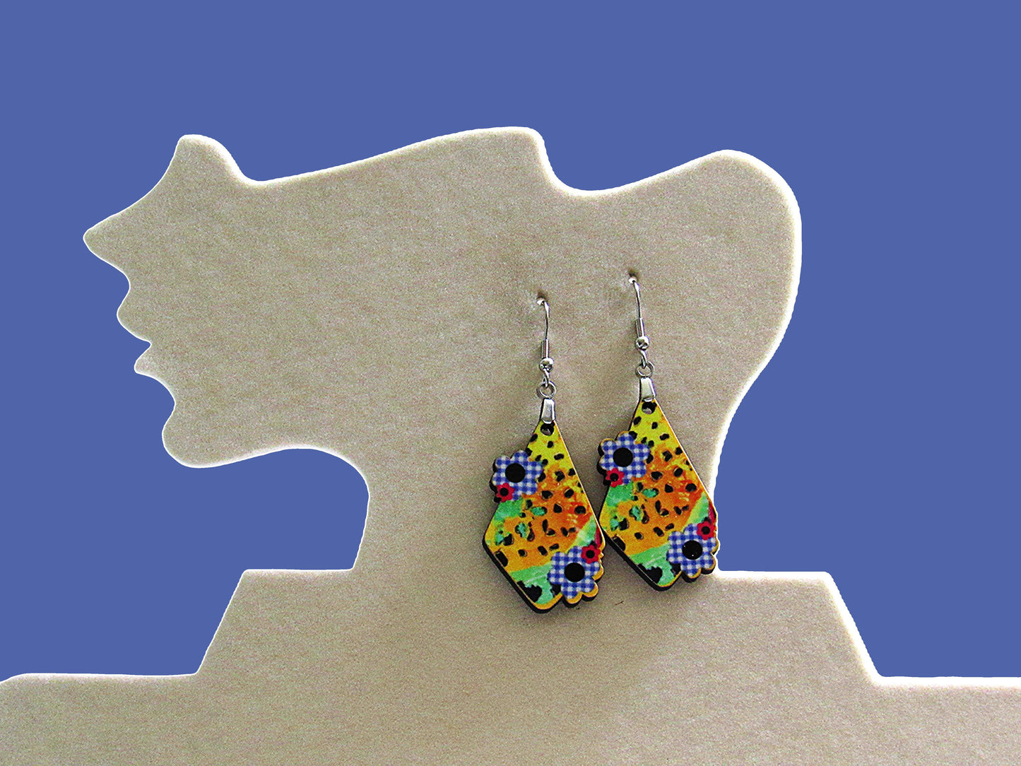 Fancy Flower Shaped Sublimated Earrings