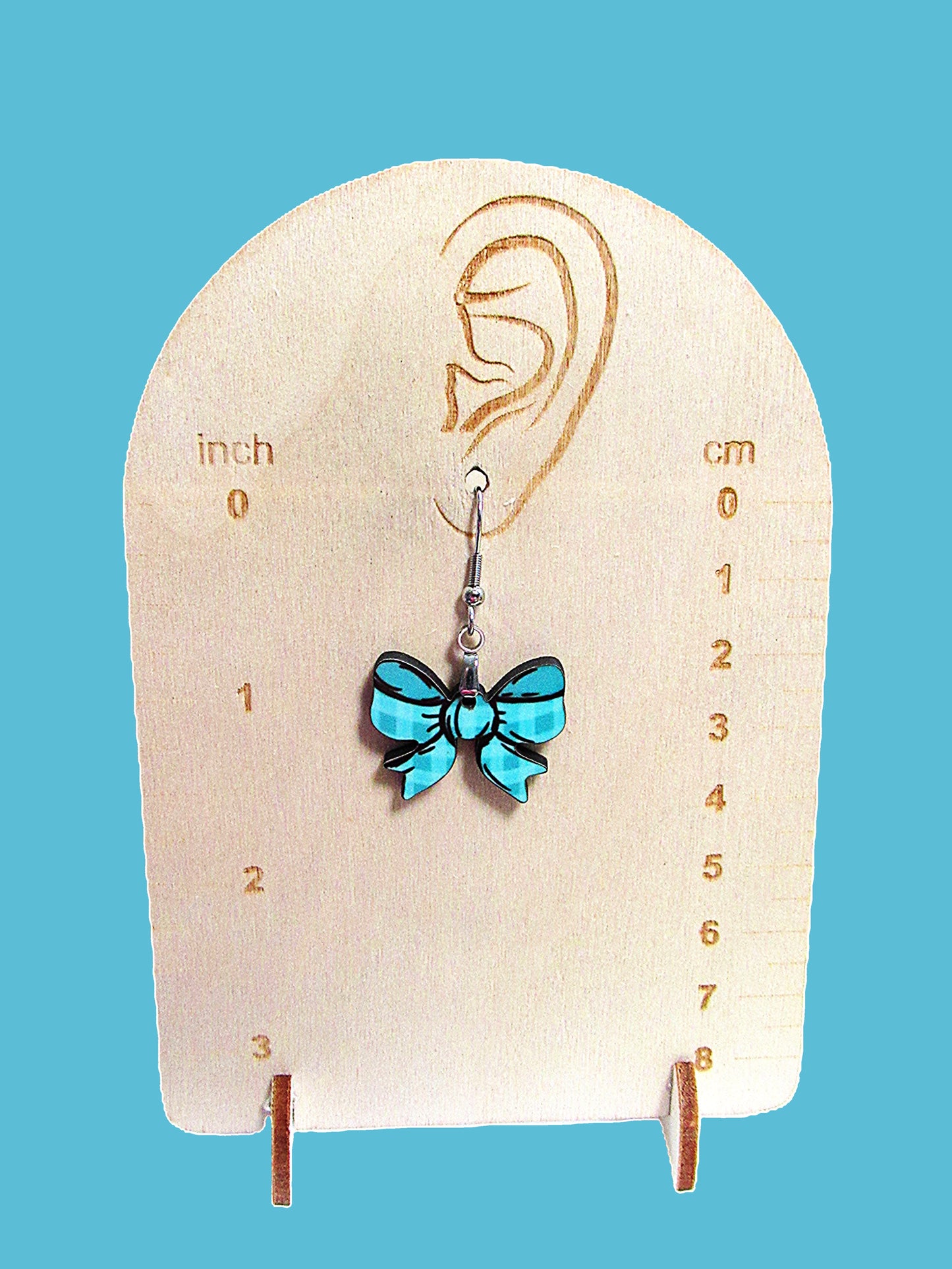 Bow Shaped Sublimated Earrings 1 inch