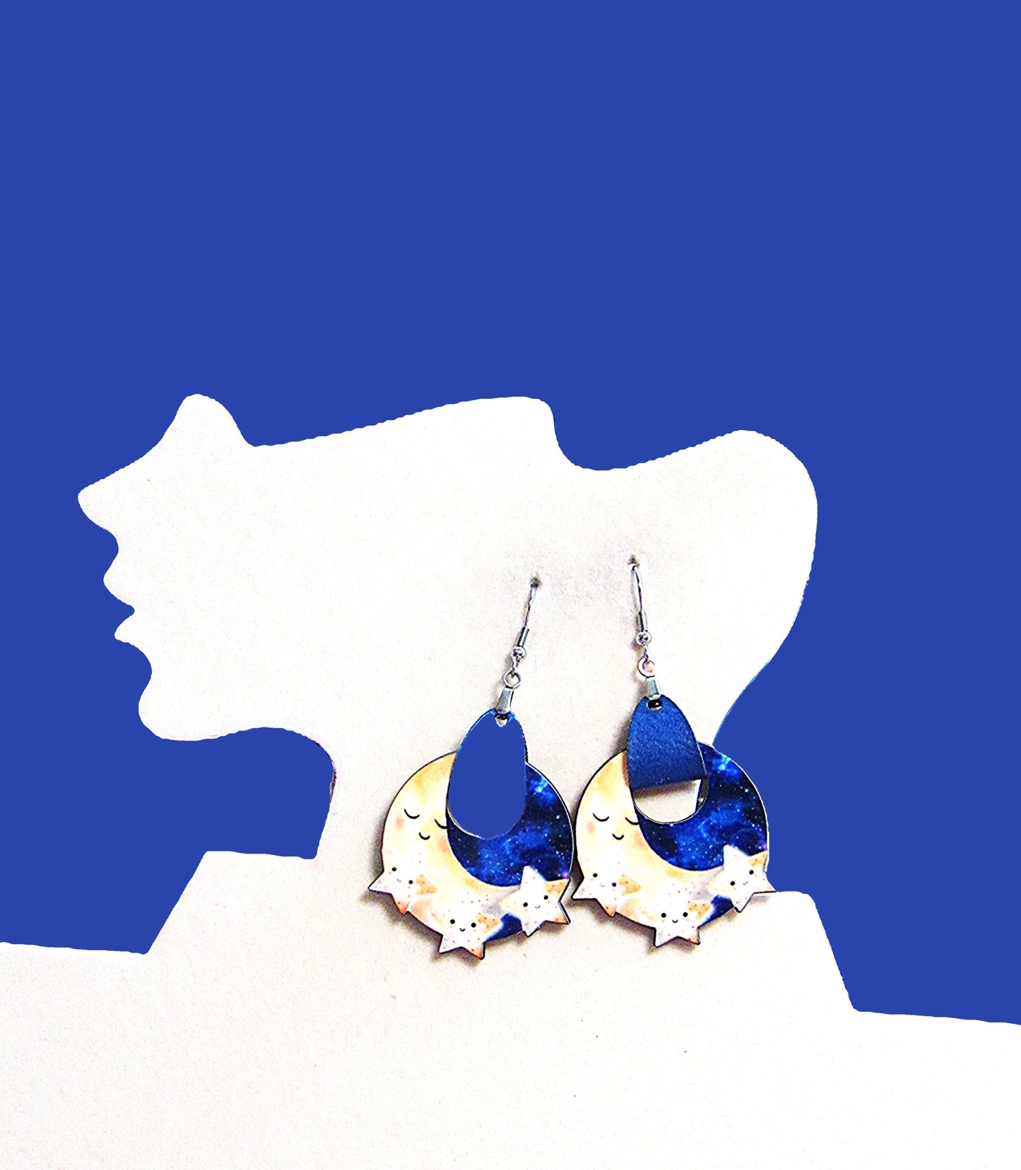 Boho Round Star Shaped Sublimated Earrings