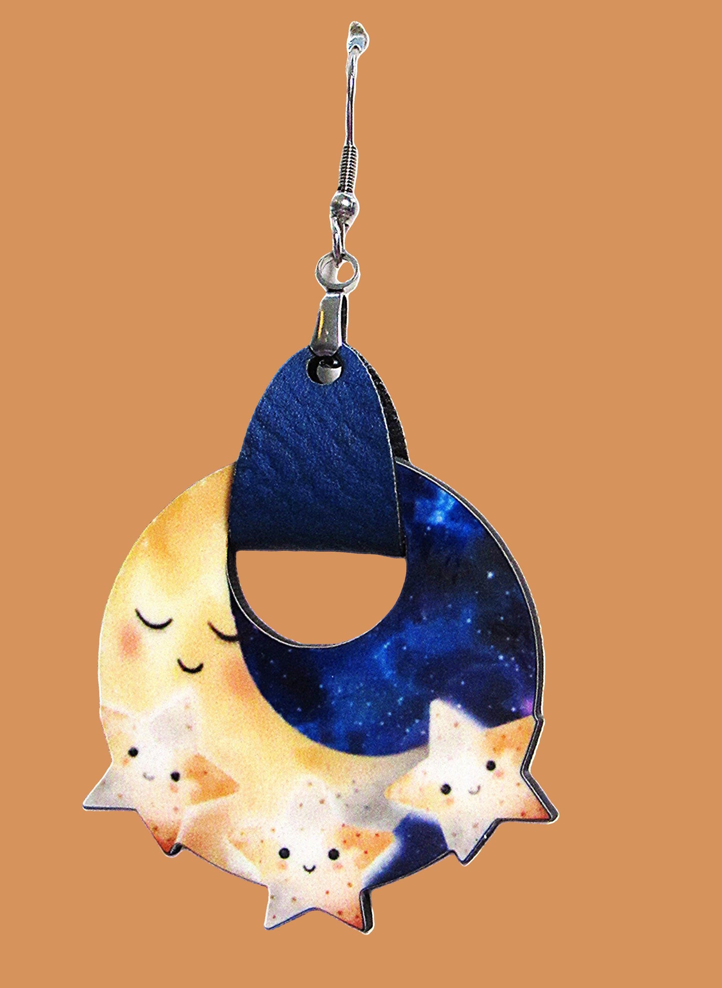 Boho Round Star Shaped Sublimated Earrings