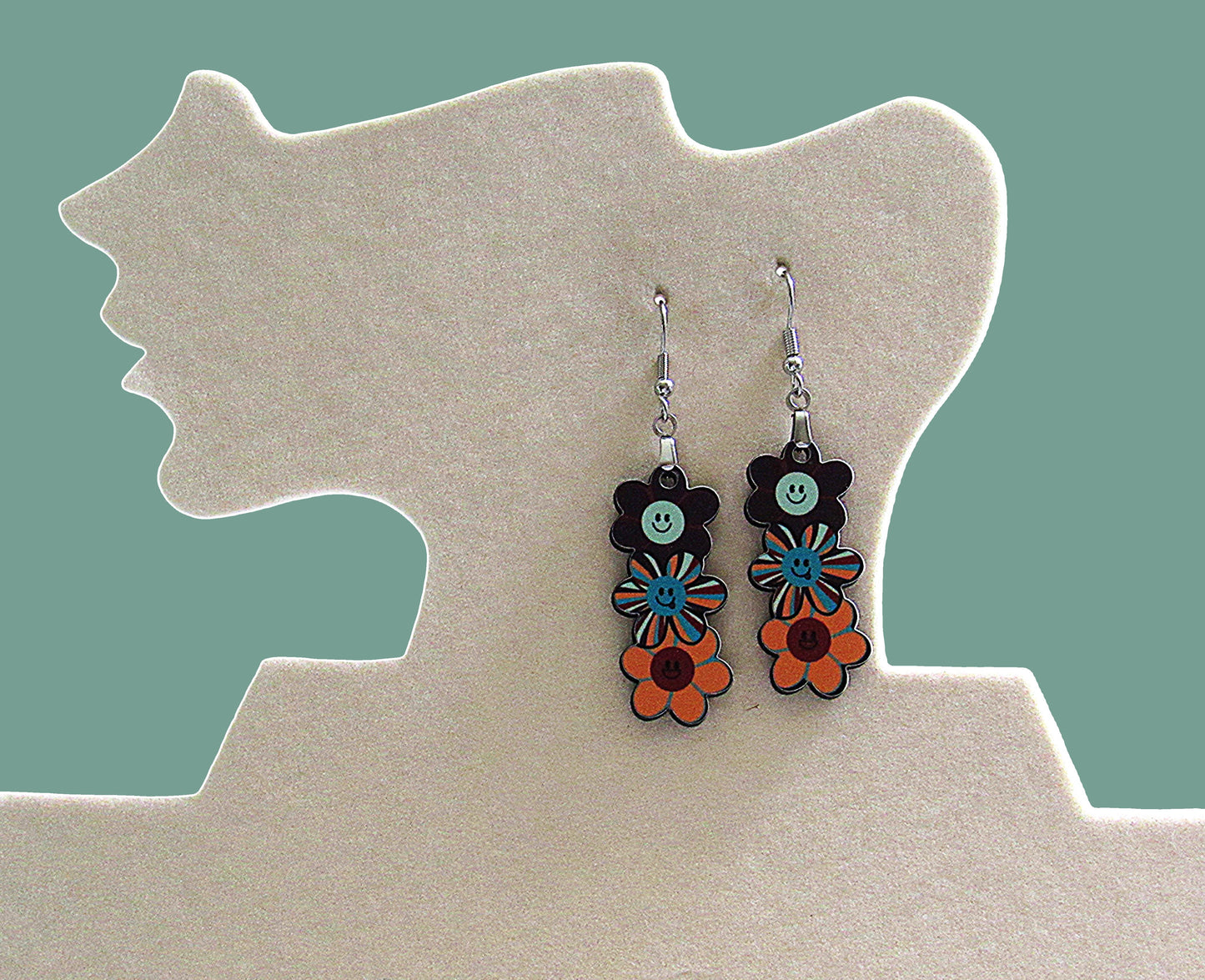 Triple Flower Shaped Sublimated Earring