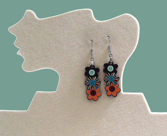 Triple Flower Shaped Sublimated Earring