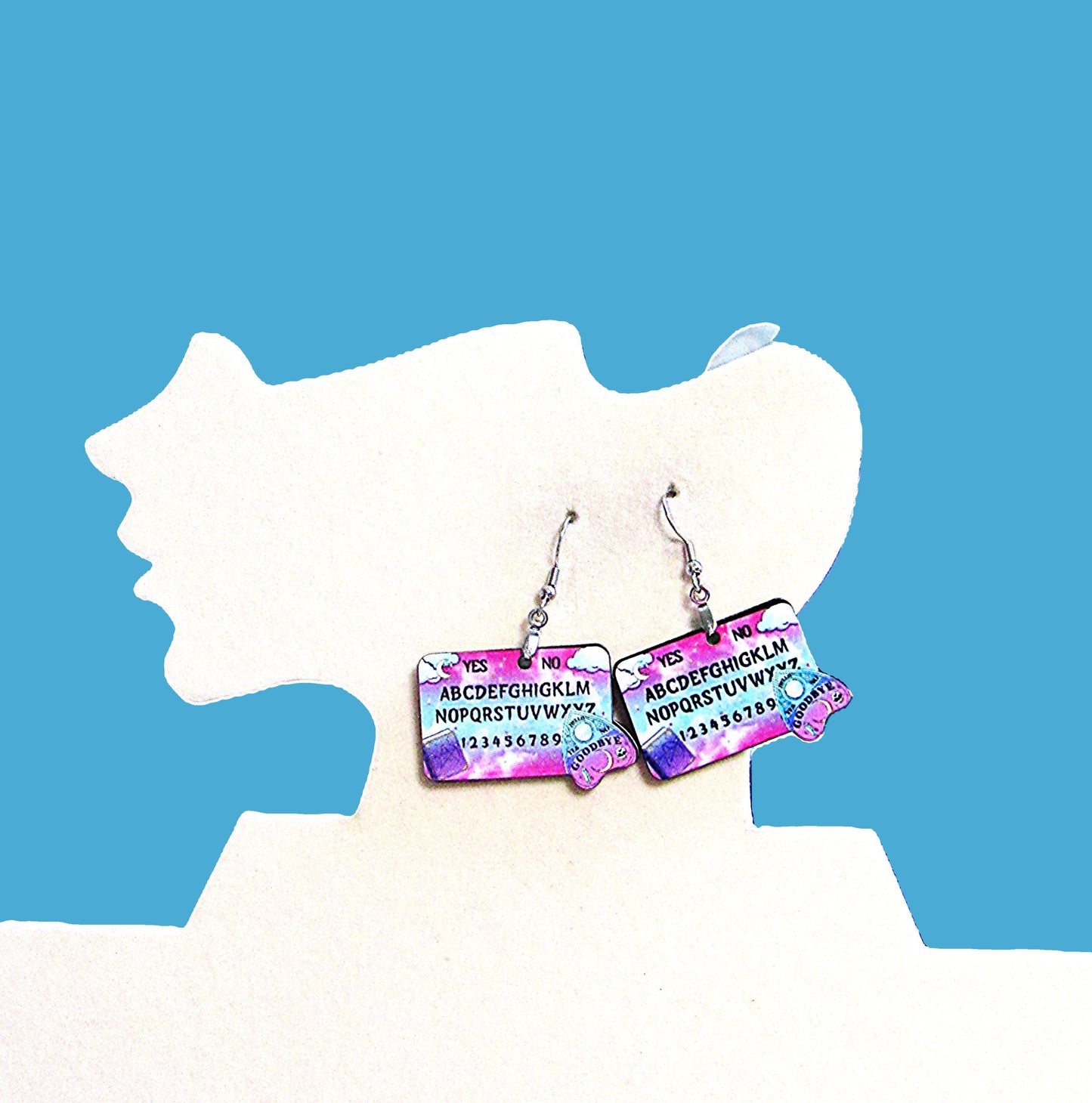 Ouija Board Shaped Sublimated Earrings 1.5 inch