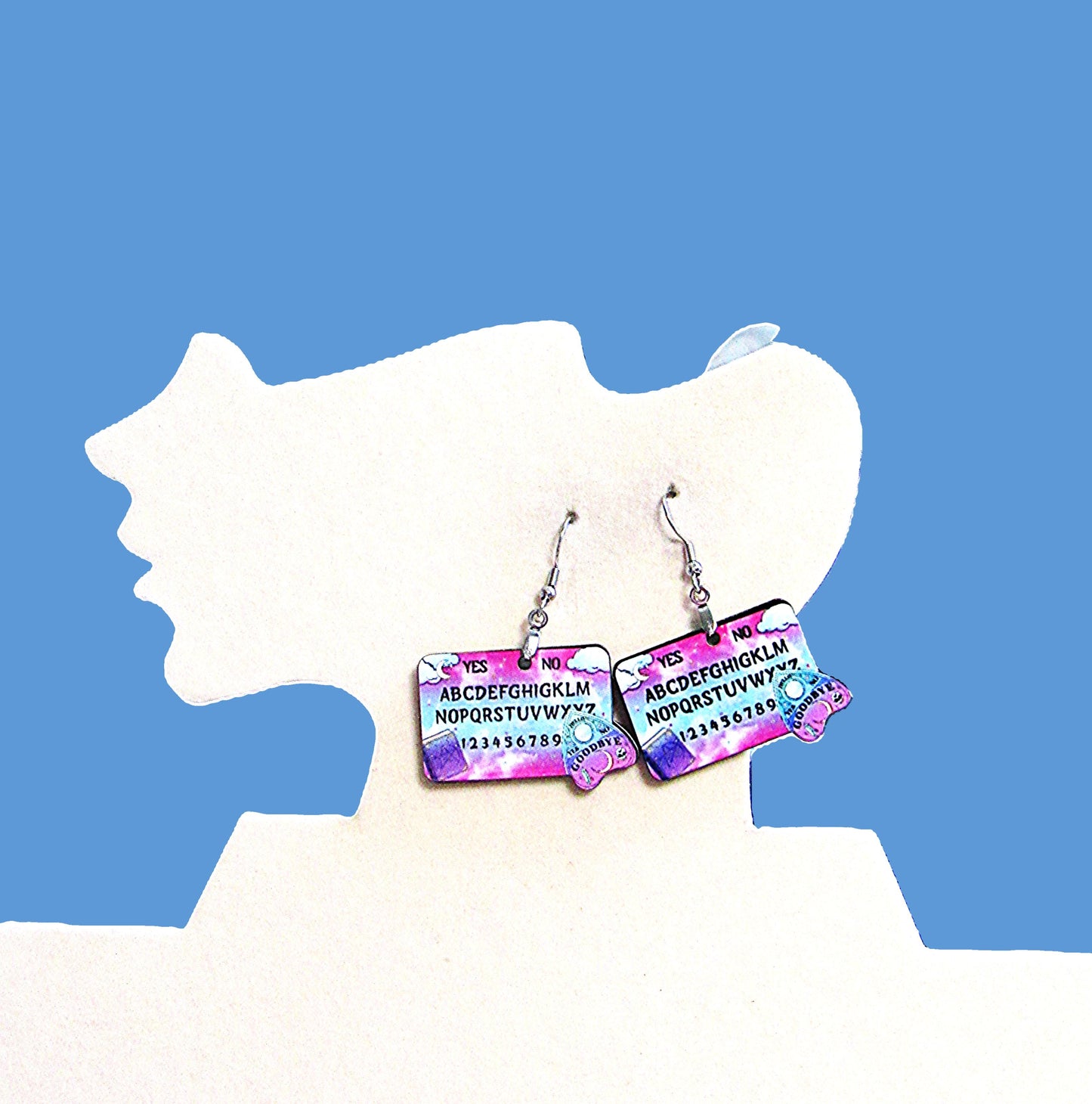 Ouija Board Shaped Sublimated Earrings 1.5 inch