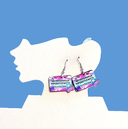 Ouija Board Shaped Sublimated Earrings 1.5 inch