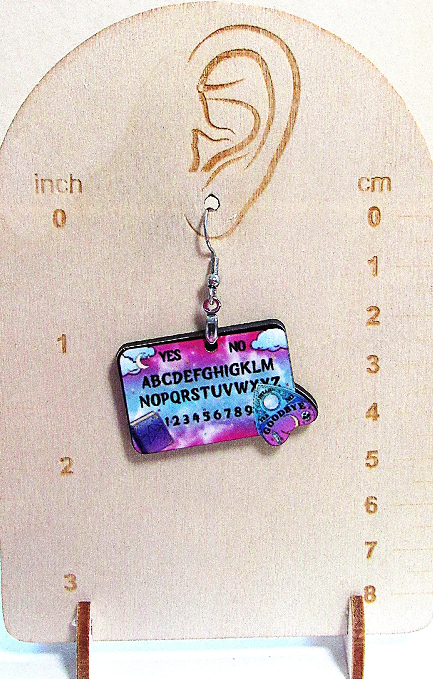 Ouija Board Shaped Sublimated Earrings 1.5 inch