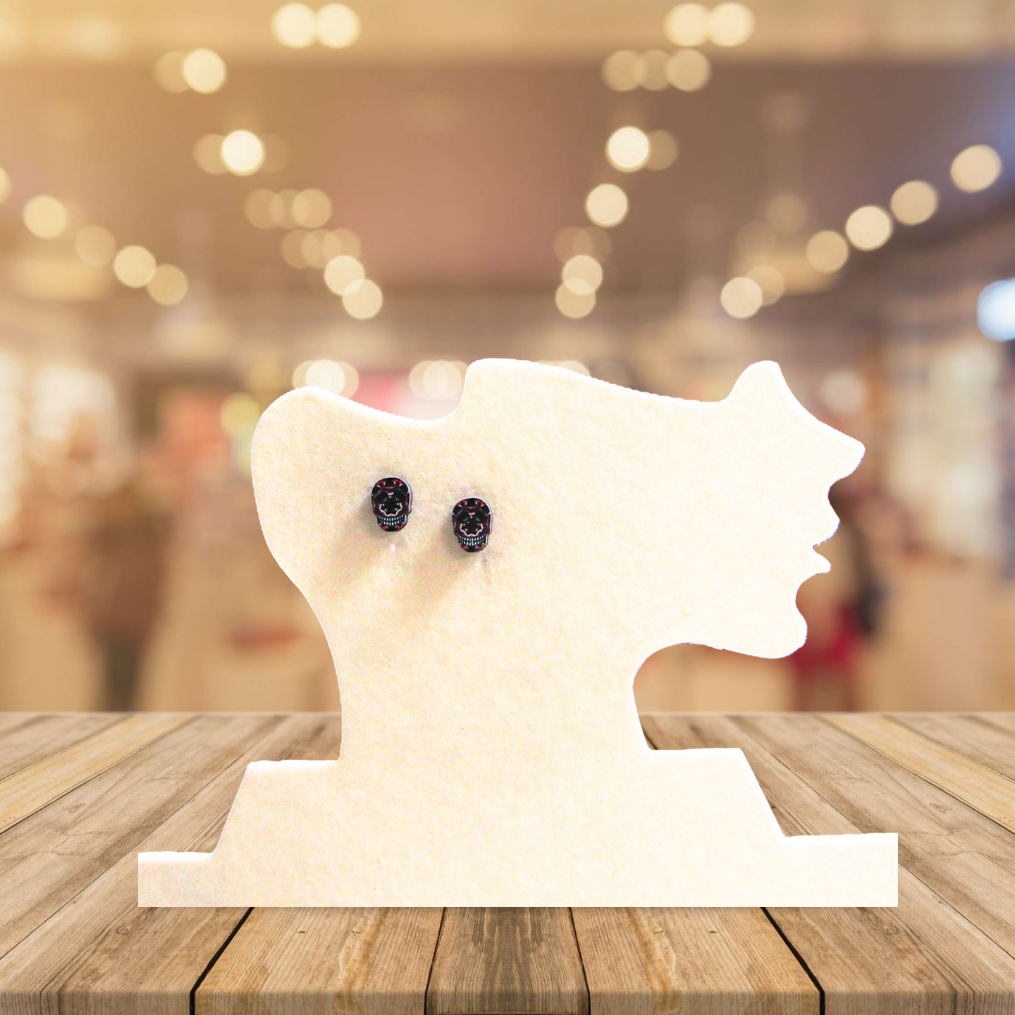 Skull Shaped Sublimated Stud Earrings