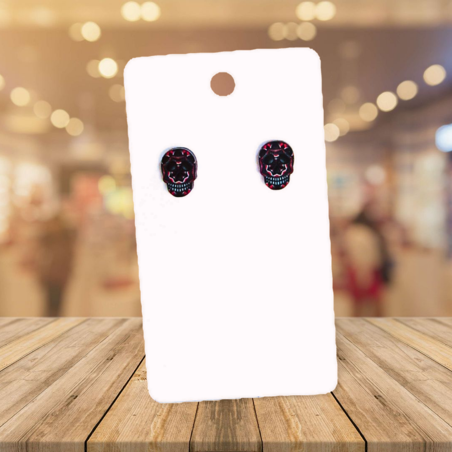 Skull Shaped Sublimated Stud Earrings