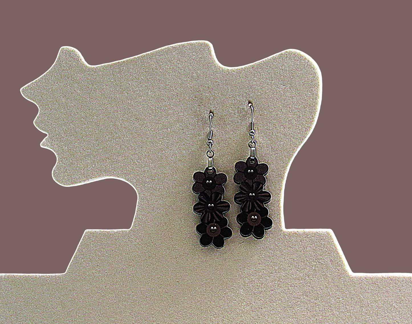 Triple Flower Shaped Sublimated Earring