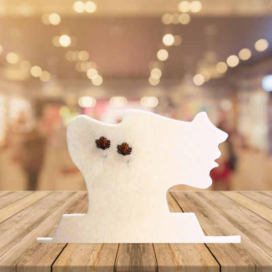 Maple Leaf Shaped Sublimated Stud Earrings