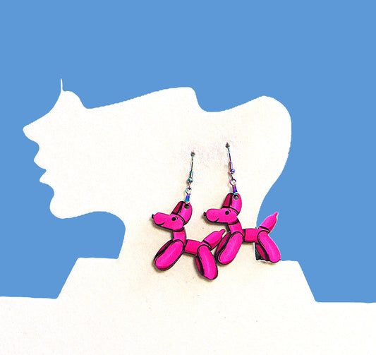 Dog Balloon Shaped Sublimated Earrings 1.5 inch