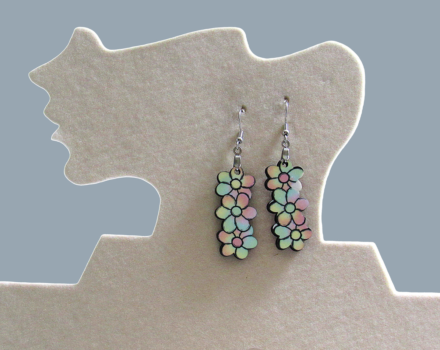 Triple Flower Shaped Sublimated Earring