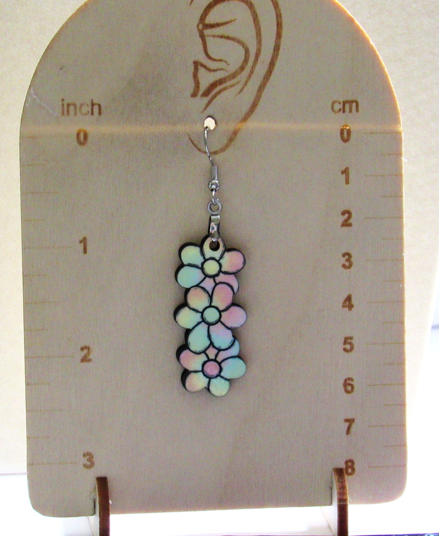 Triple Flower Shaped Sublimated Earring