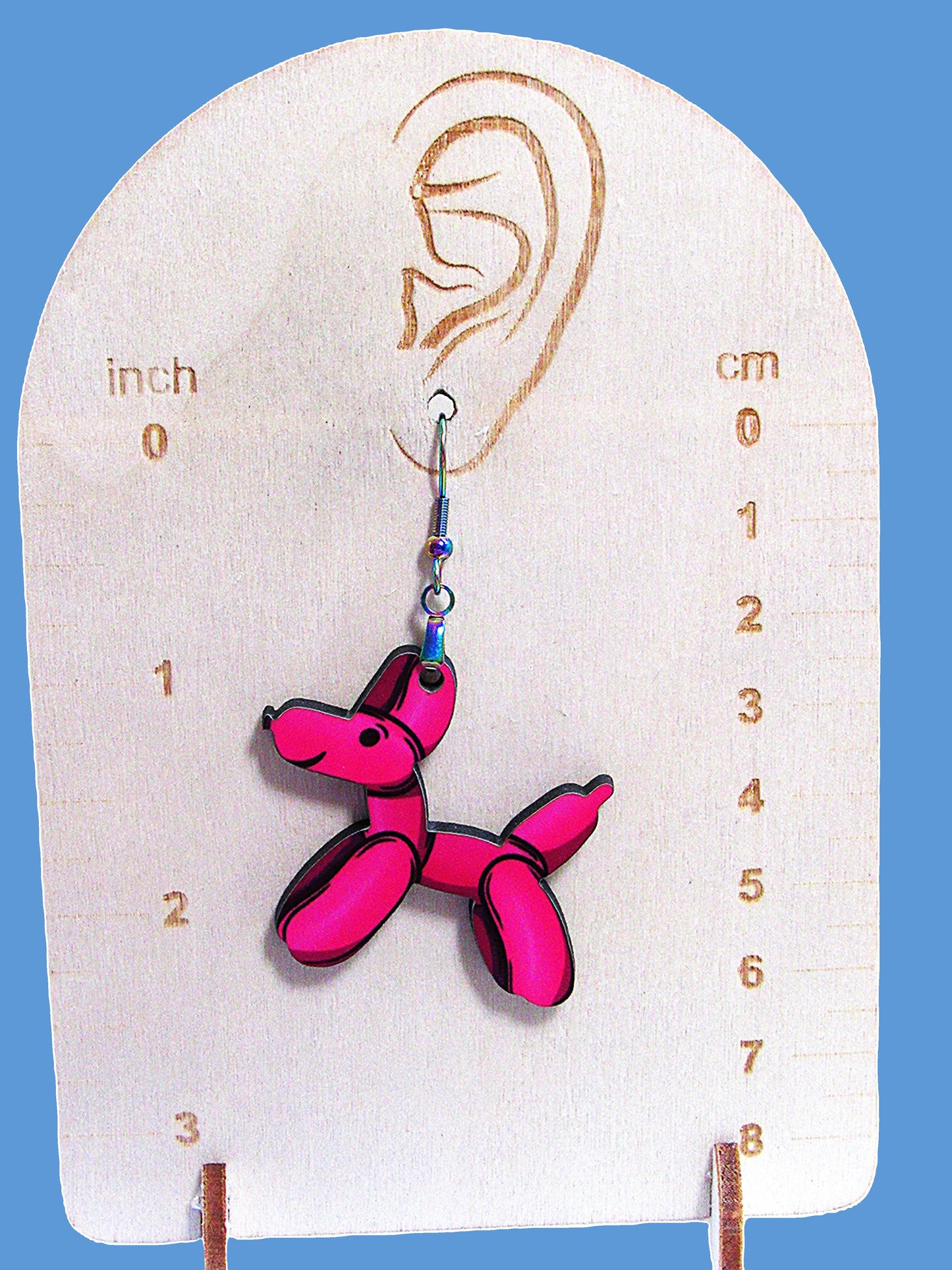 Dog Balloon Shaped Sublimated Earrings 1.5 inch