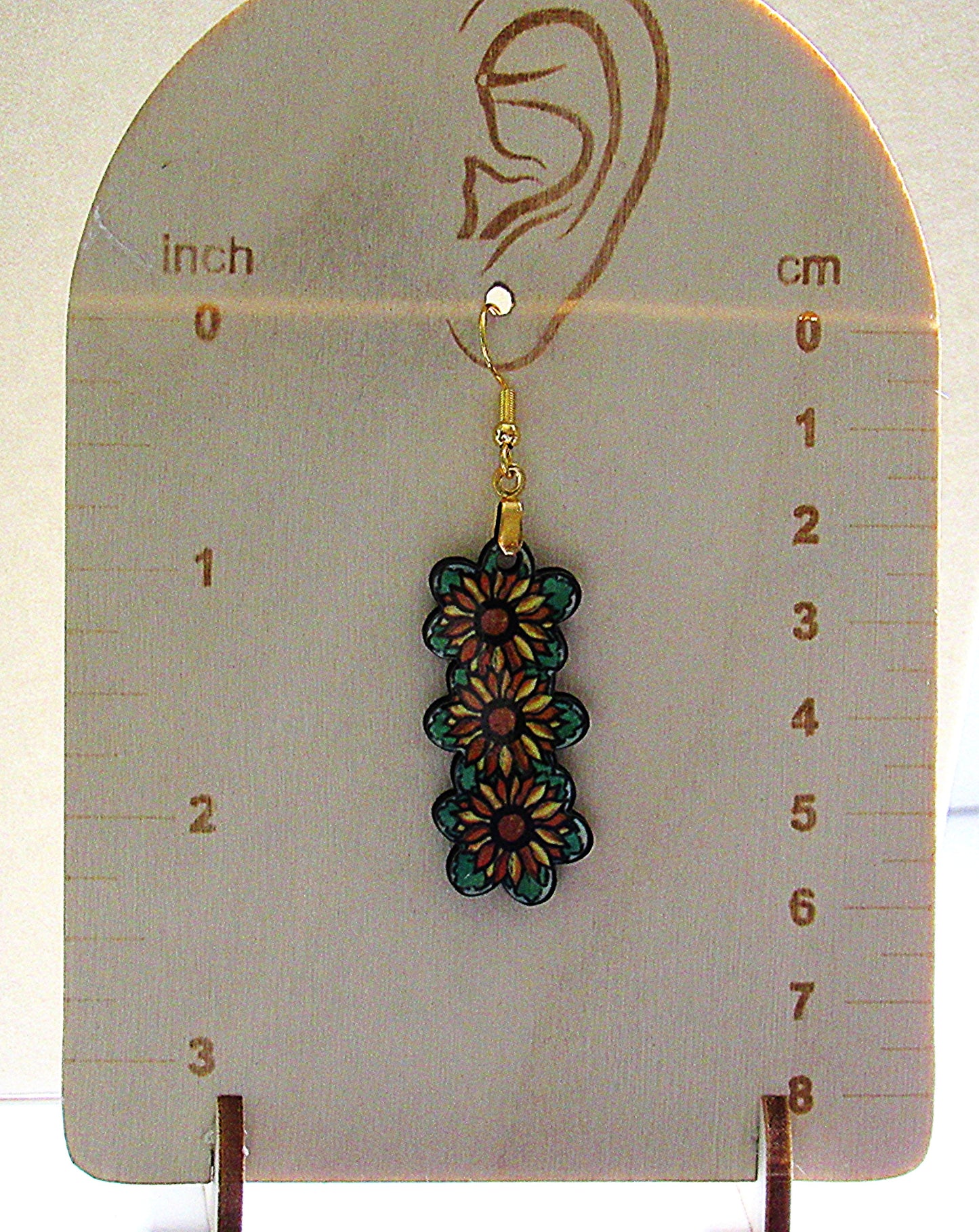 Triple Flower Shaped Sublimated Earring