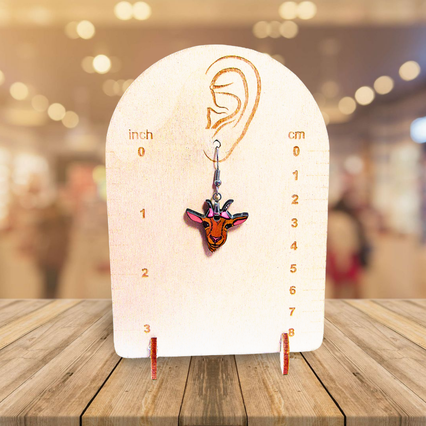 Goat Head Shaped Sublimated Earrings MDF 1 in