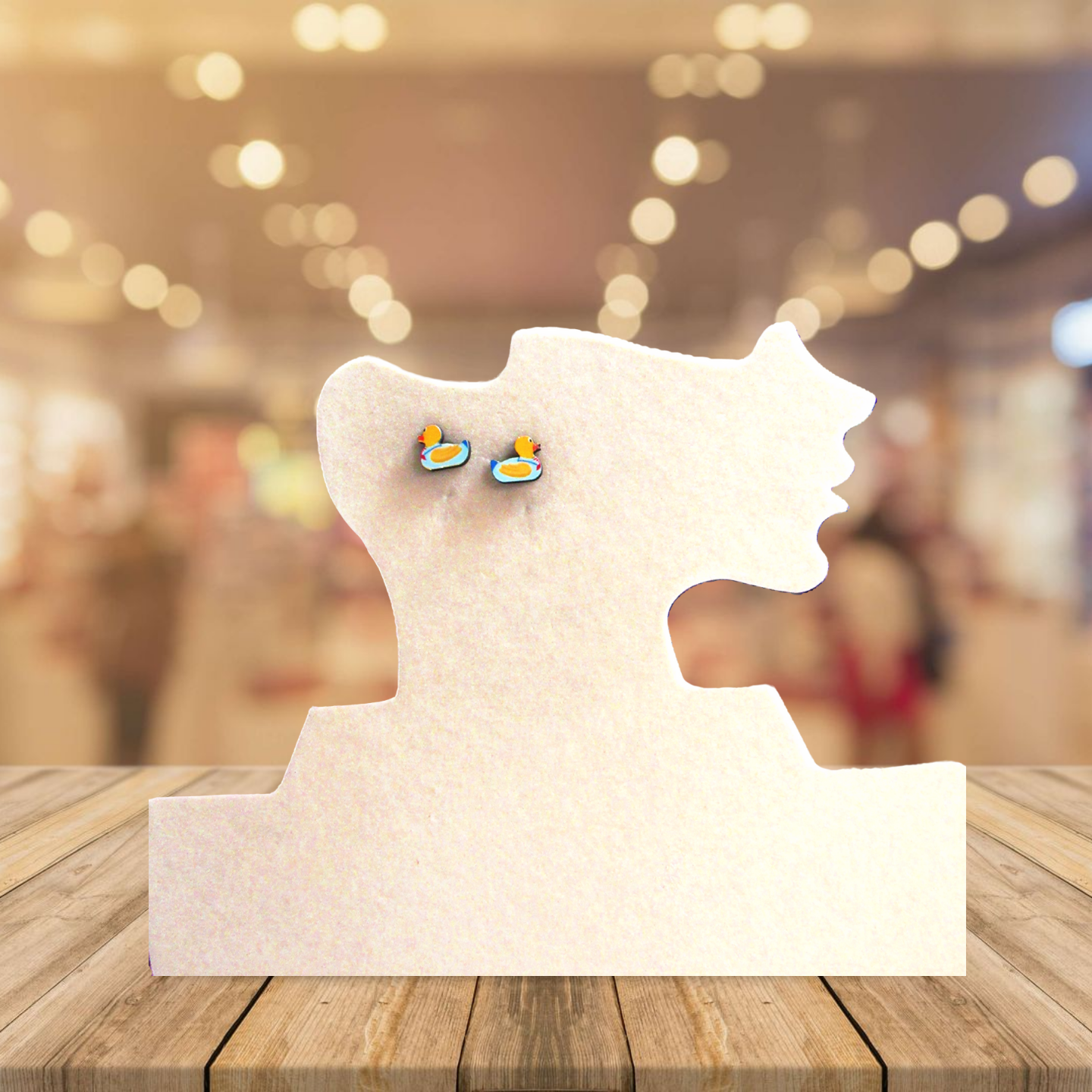 Rubber Duck Shaped Sublimated Stud Earrings
